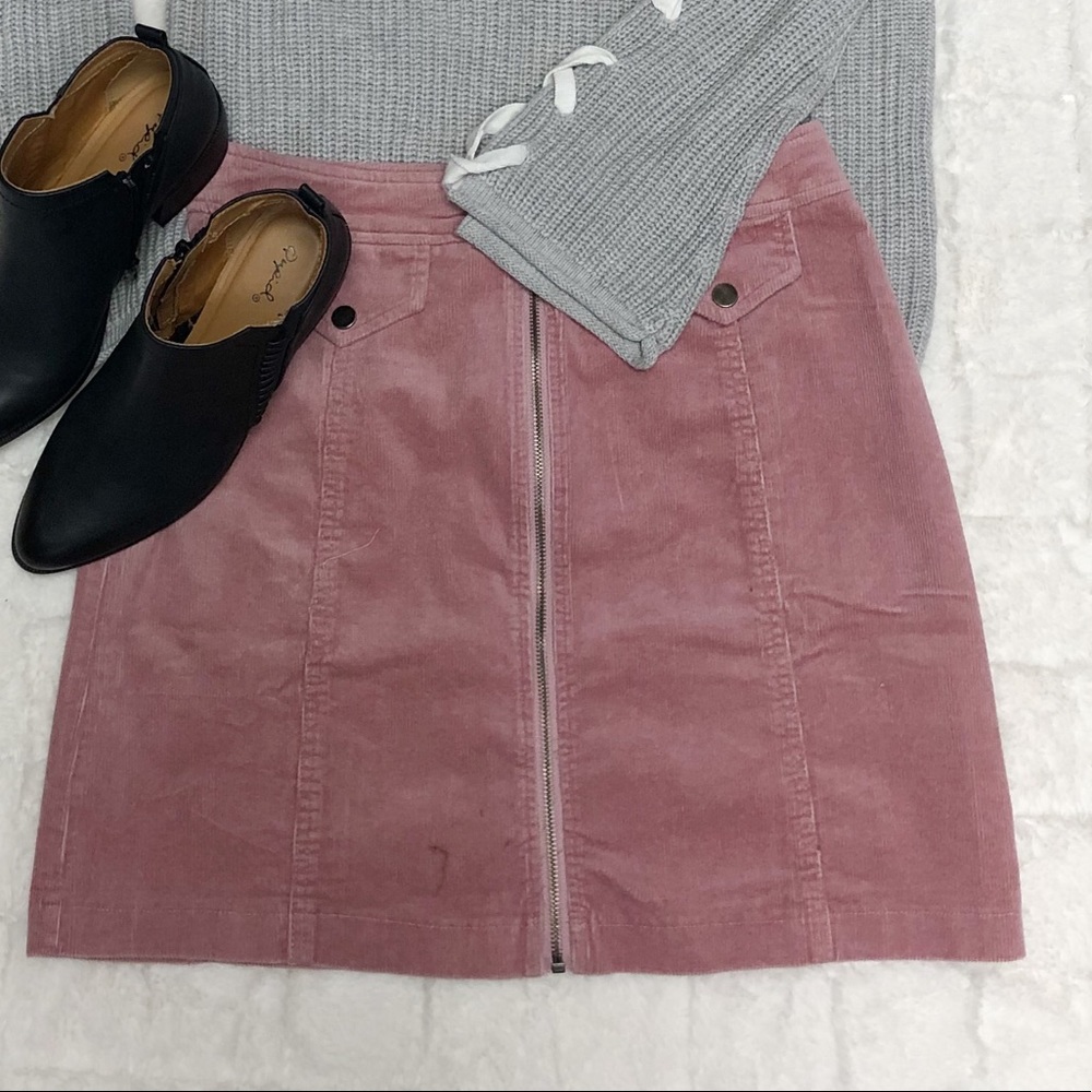Pink corduroy skirt
